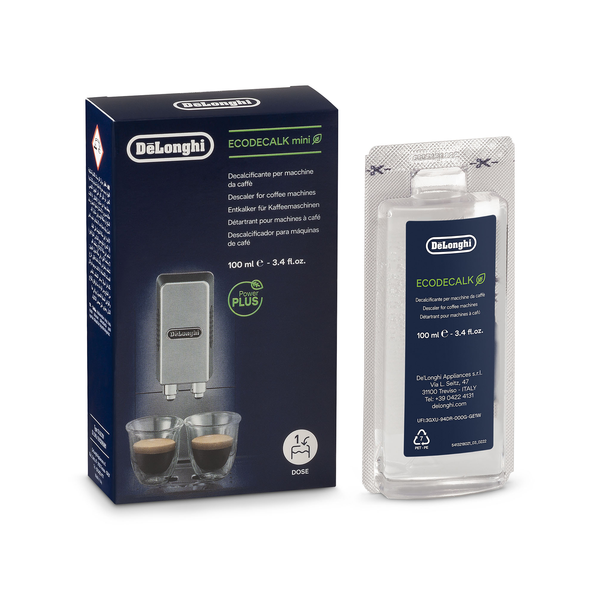 Delonghi ECODECALK Mini Descaling Solution, Single Pack – DLSC101